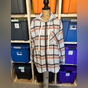 STACCATO Plaid Hooded Jacket with Zipper